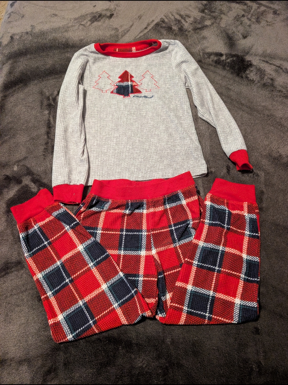 Kids Red Plaid Holiday Pajama Set